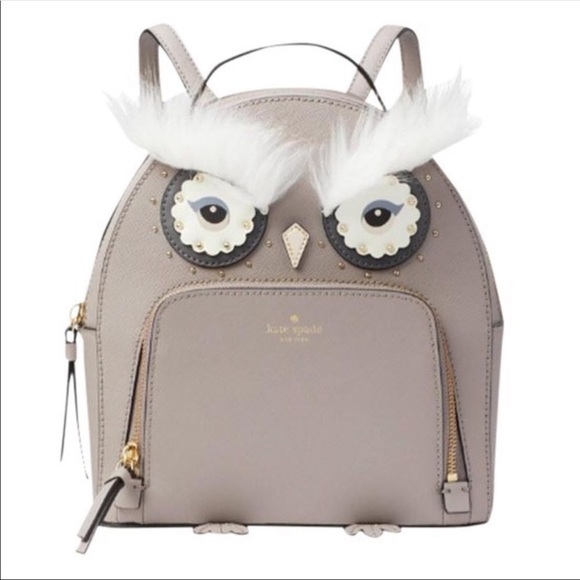 🎀 Kate Spade ♠️ Owl Motif Leather Backpack - Picture 2 of 8